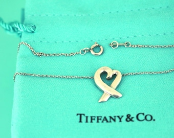 Tiffany & Co. Paloma Picasso Loving Heart Necklace 925 Sterling NC