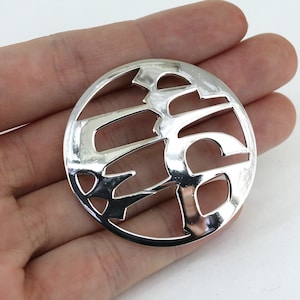 Vintage Ludwig Wolpert Hebräischer Buchstabe Ewiges Leben Pin/Brosche 925 Sterling BB 383