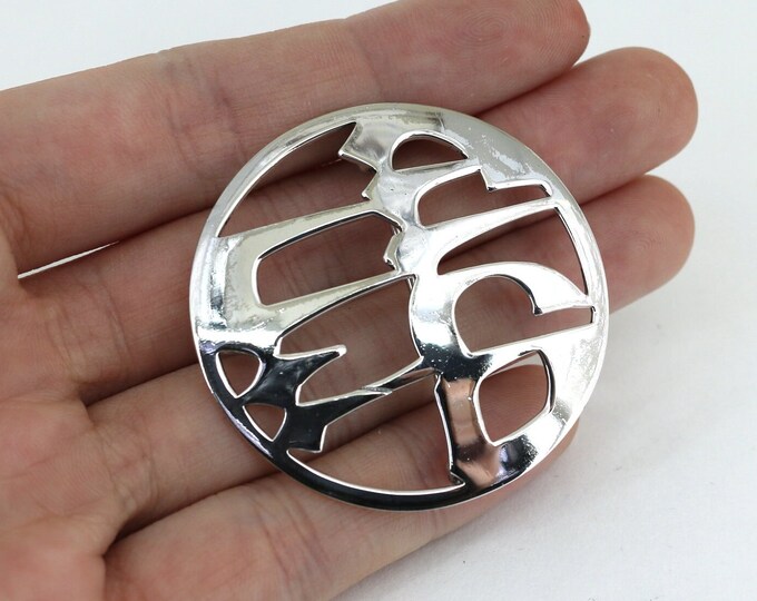 Vintage Ludwig Wolpert Hebrew Letter Eternal Life Pin/Brooch 925 Sterling BB 383