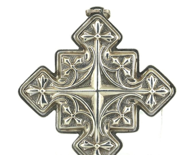 Vintage 1979 Reed and Barton Christmas Cross Ornament 925 Sterling Silver PD 1005