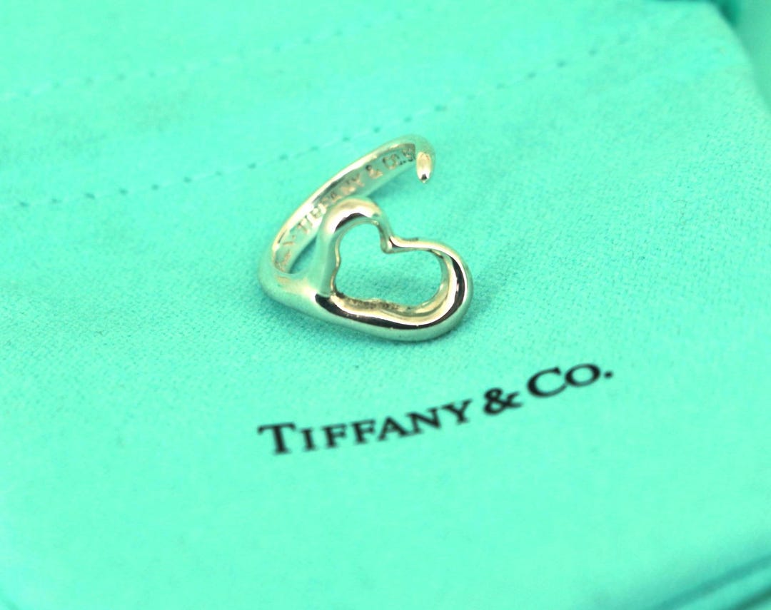 Vintage Tiffany & Co. Elsa Peretti Open Heart Ring Sterling Silver