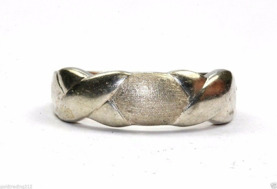 Size 9.5 Vintage X Xo Style Satin Front Design Ring 925
