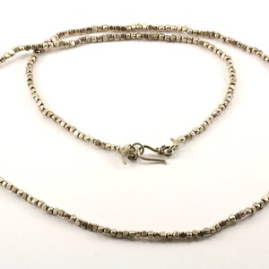 Vintage 28 Inch Tiny Silver Beads Beaded Design Necklace 925 Sterling  NC 469