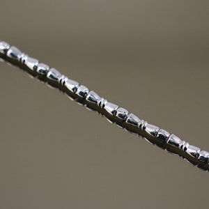 Pulsera de eslabones de cadena con diseño de barras de arco fino de pavo vintage, plata de ley 925 BR 3974