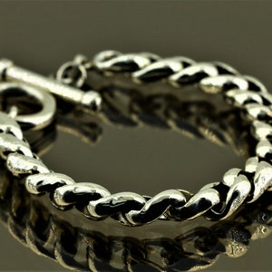 GENERICO Pulsera Hombre Gruesa 1.2 cm Plata Italiana 925.