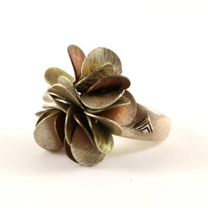 Vintage Size 6  Beautiful Silpada Floral Petals Dangle Design Ring 925 Sterling Silver Rg 314