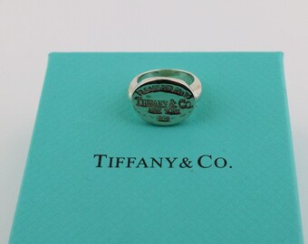 Authentic Tiffany & Co. Return To Tiffany Tag Design Ring 925 Sterling Size 6 RG 1549r