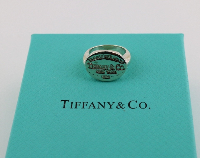 Authentic Tiffany & Co. Return To Tiffany Tag Design Ring 925 Sterling Size 6 RG 1549r