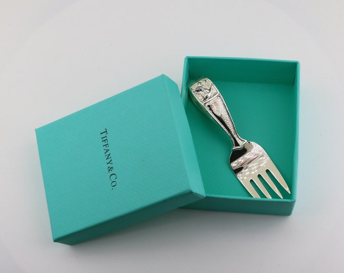 Authentic Tiffany & Co Loop Baby Silverware Flatware Fork 925 Sterling Silver 003TC