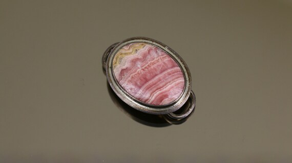 Vintage Mexico Pink Lace Agate Stone Oval Design … - image 7