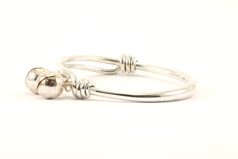 Vintage Bells Bangle Bracelet 925 Sterling BR 1874-E