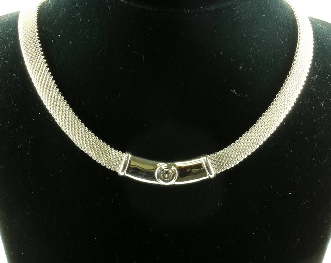 Vintage Joseph Esposito Mesh Necklace 925 Sterling Silver NC 90