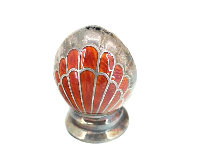 Vintage Meka Denmark Egg Design Salt Pepper Shaker Sterling Silver  OT 237