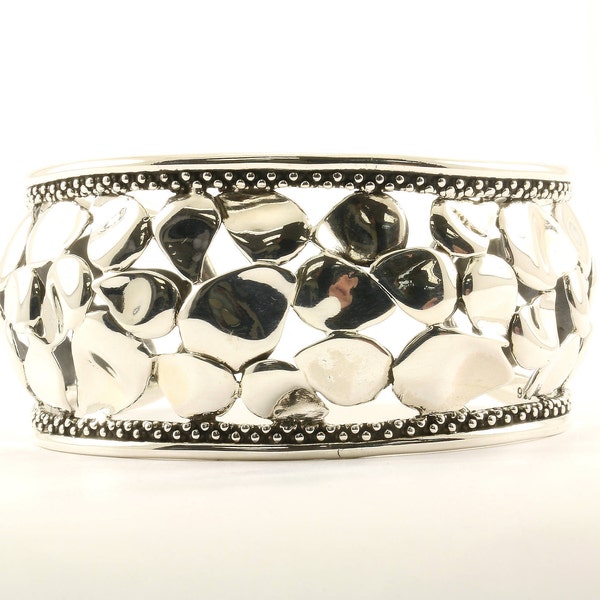 Michael Dawkins Limited Edition Petal Design Cuff Bracelet 925 Sterling BR 2491-E