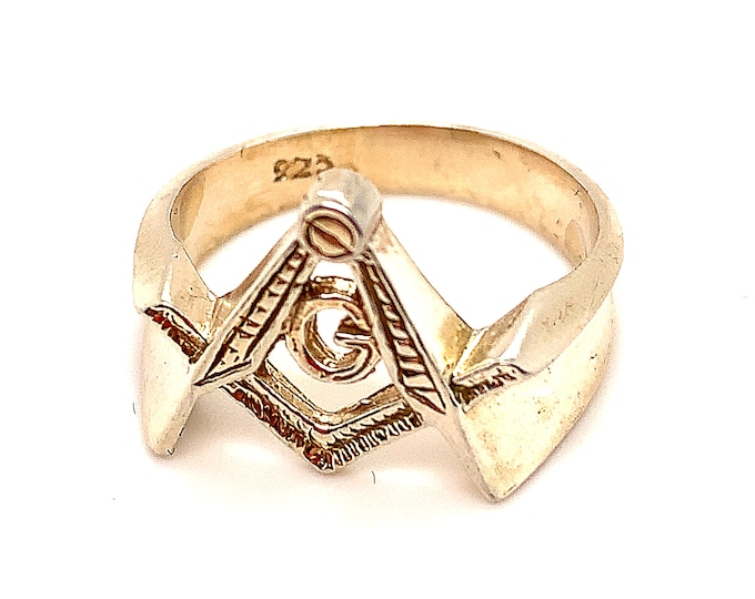 Vintage Size 10.25 | Masson Design Ring | G Design Ring | Gold Tone Design Ring | Silver 925 Sterling Ring | RG 1835F