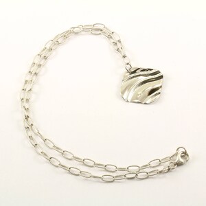 Vintage Rhombus Design Textured Modern Pendant Necklace 17 in 925 Sterling Silver NC 1200