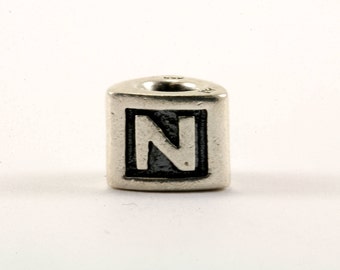 Vintage Pandora Alphabet Initial “Z” Charm Block Bead For European Bracelet Sterling Silver CH 122-E