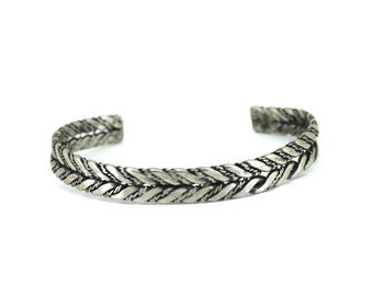 Vintage Mexico Thin Belt Buckle Bangle Bracelet 925 Sterling