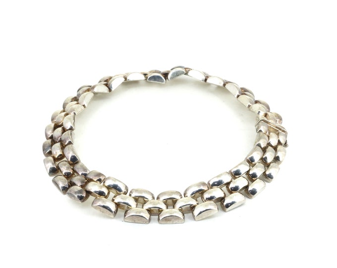 Vintage Thick Link Necklace 925 Sterling Silver NC 680