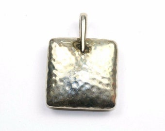 Silpada Hammered Pillow Square Pendant 925 Sterling Pd 159