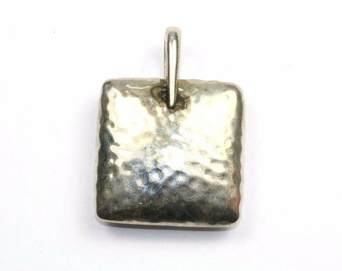 Silpada Hammered Pillow Square Pendant 925 Sterling Pd 159
