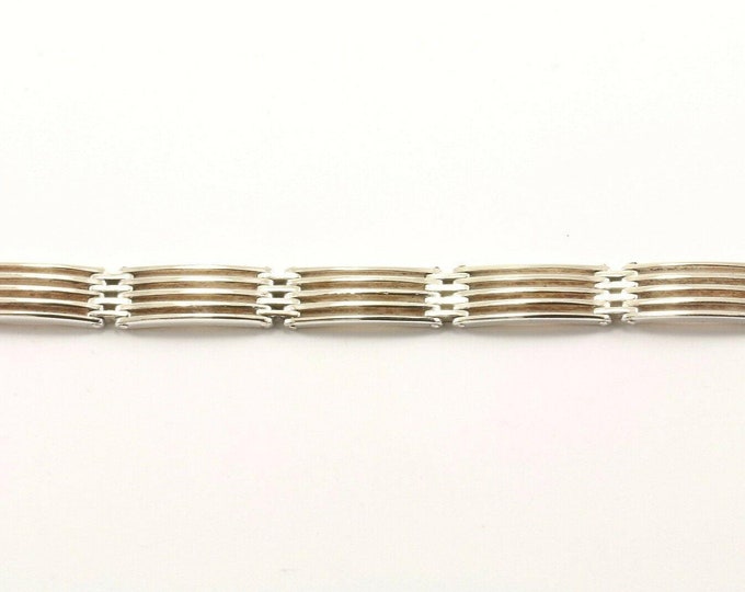 Vintage Italy Link Bracelet Sterling Br 125(123759780642)