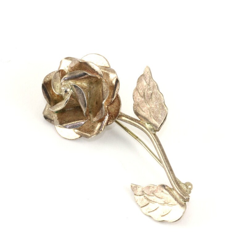 Vintage Mexico Rose Flower Shape Pin/brooch 925 Sterling BB Etsy
