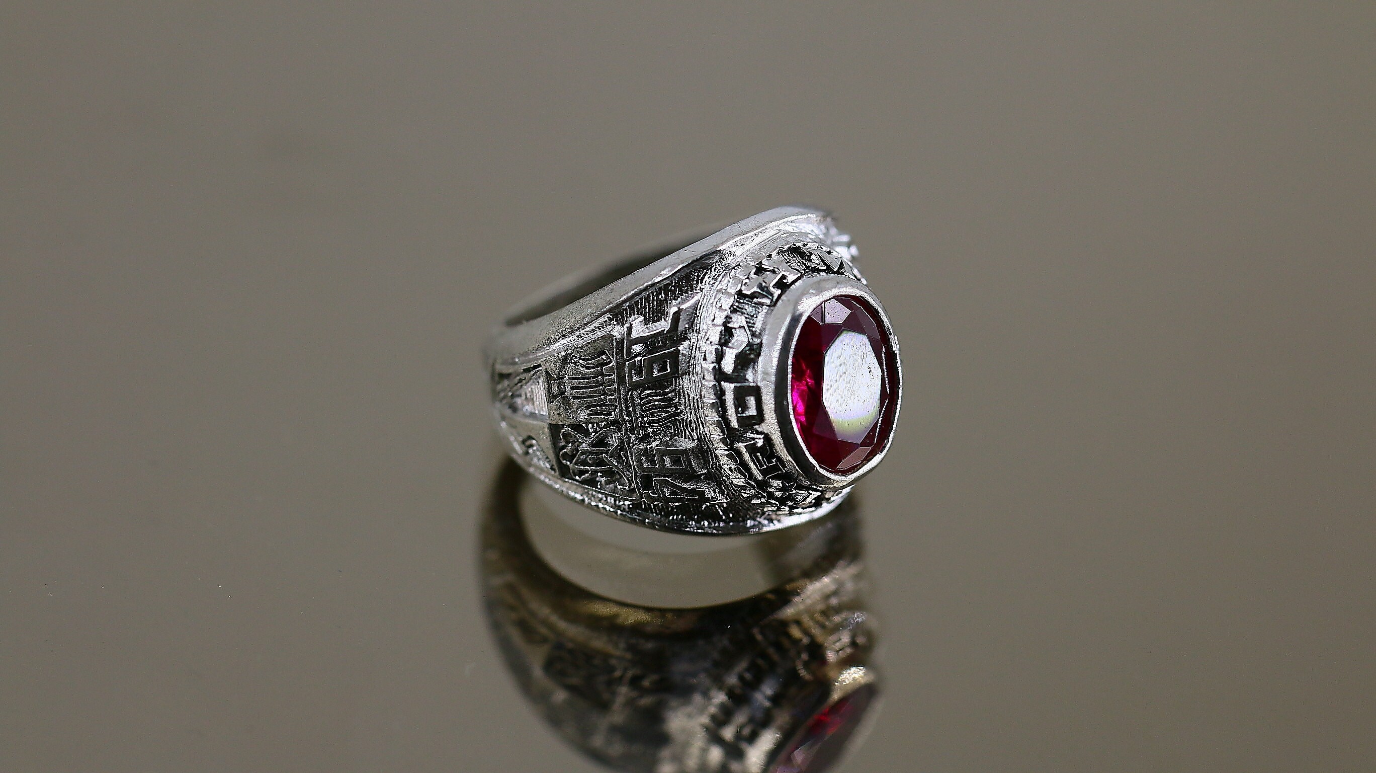 Vintage 1994 Pink Crystal Roy H Mann 15 School Design Class Ring 925 Sterling Size 5.75 RG 2505N Etsy