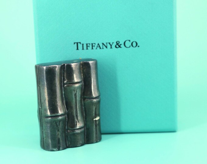 Authentic Pill Box | Tiffany & Co Pill Box | Rare Vintage  Bamboo Pill Box | Sterling 925 Silver Pill Box | Ot 419s