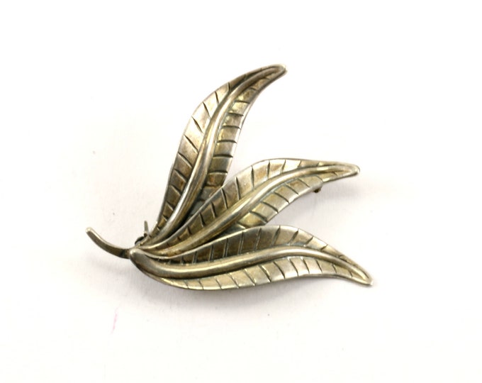 Vintage Floral Leaf  Design Pin/Brooch 925 Sterling BB 716-E
