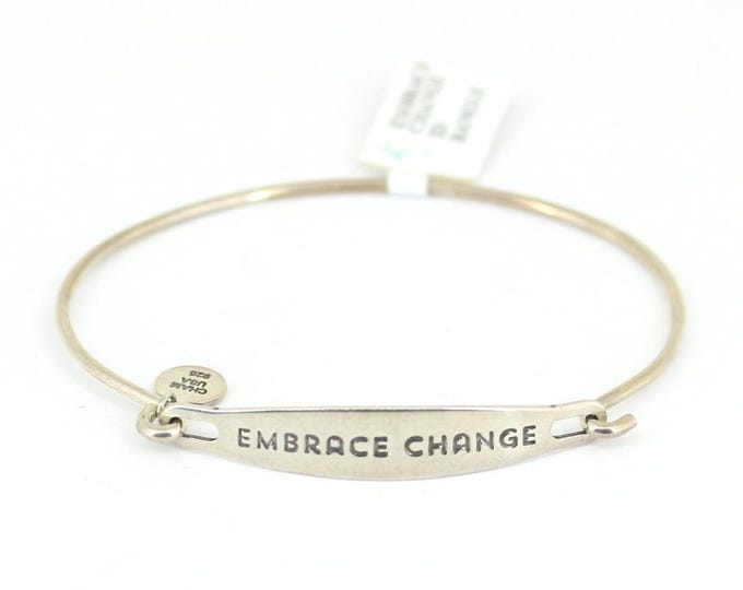 Vintage Chamilia Cham USA Embrace Change Hook Bangle Bracelet 925 Sterling Silver BR 3214