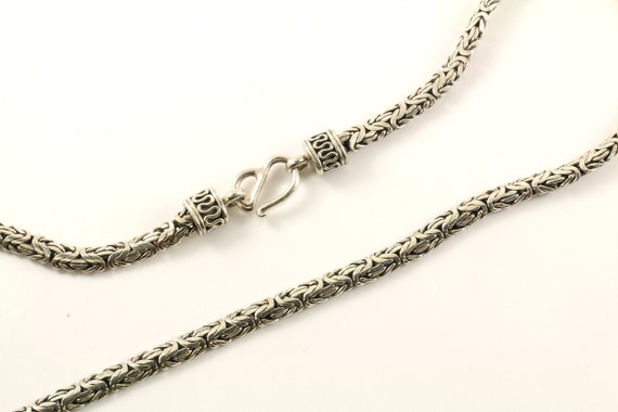Vintage Byzantine Design Hook Necklace 18 in Ster… - image 3