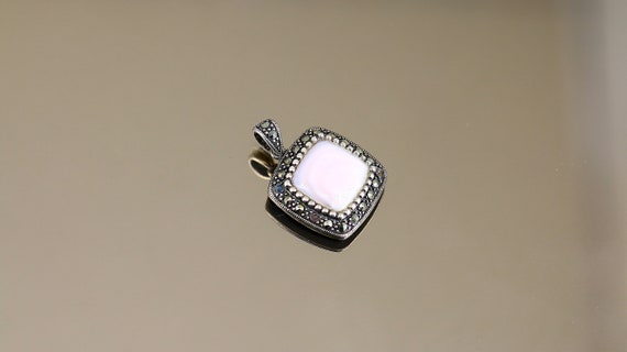 Vintage Square Shape Marcasite Beads Beaded Pink … - image 6