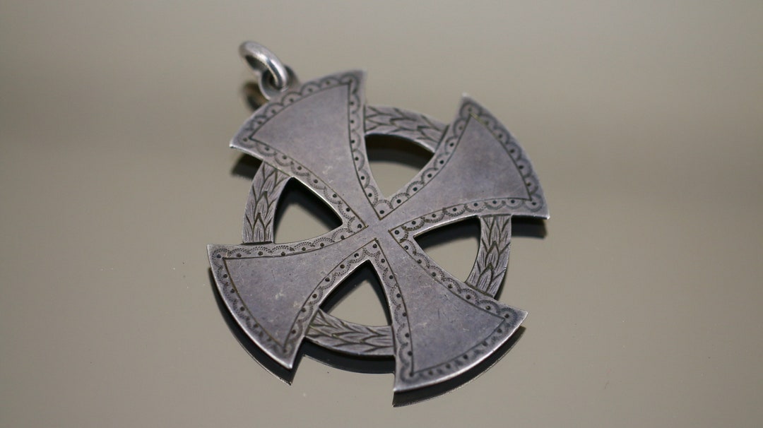 Buy Vintage 1912 Large Religious Cross Design Pendant 925 Sterling 