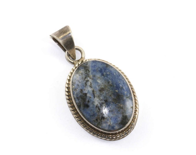 Vintage Mexico Oval Sodalite Pendant 925 Sterling Silver PD 826 - E