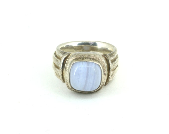 Size 6 Blue Lace Agate Ring 925 Sterling RG 1597