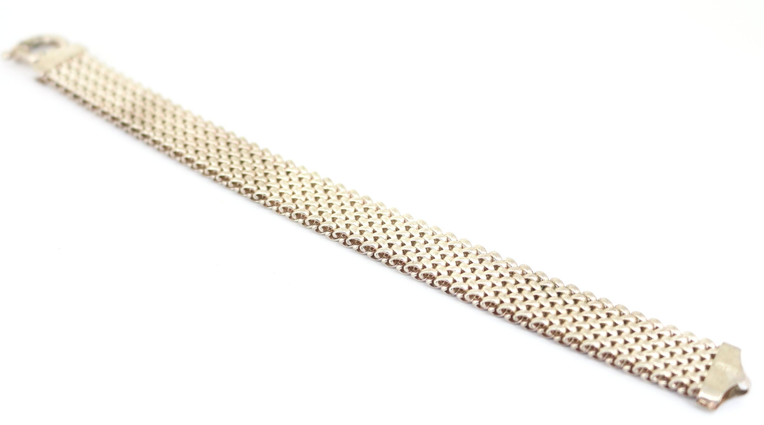 Vintage Wearable Chain Wide Design Bracelet 925 Sterling BR