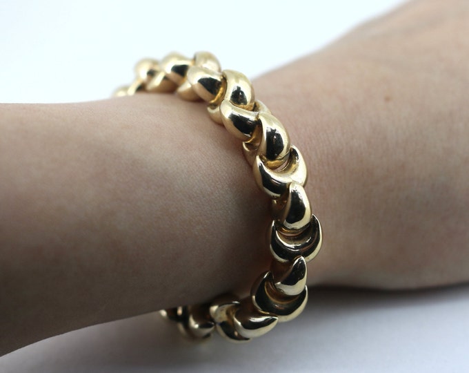 Vintage 6 In Gold Plated Link Bracelet Sterling Silver BR 2647