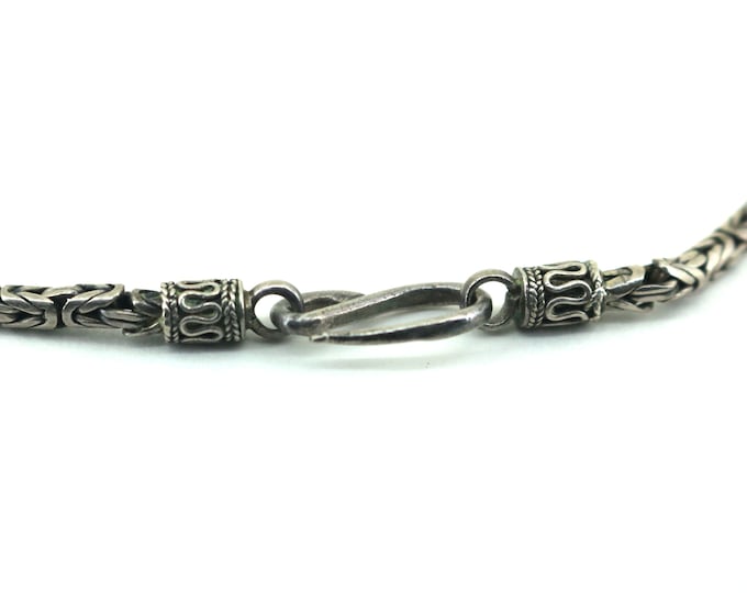 Vintage 18 Inch Byzantine Bali Hook  Necklace 925 Sterling NC 1250