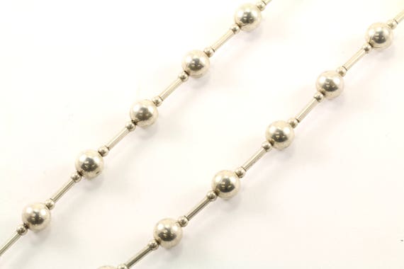 123765805654 Vintage Beads Necklace 925 Sterling Nc 973