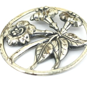 Vintage Danecraft Flowers Circle  Pin/Brooch 925 Sterling BB 2449