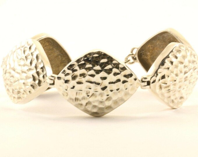 Vintage Doug Paulus Indian Rhombus Hammered Geometry Abstract Design Toggle Bracelet Sterling 925 Br 1152