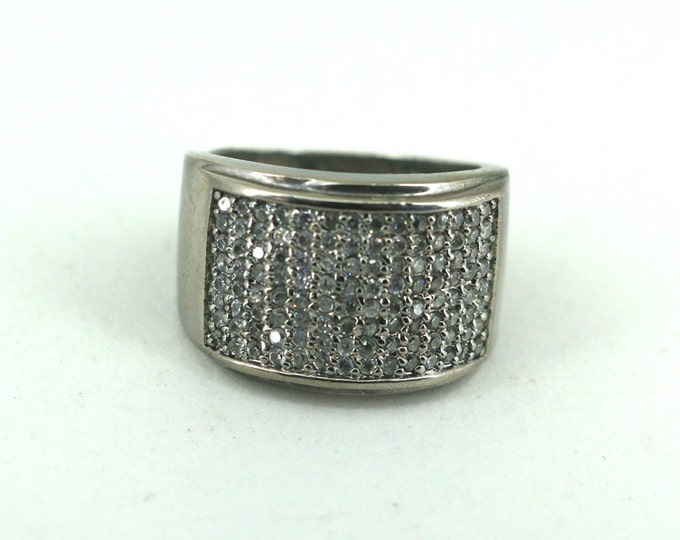 Vintage Size 14.5 CZ Men's Ring 925 Sterling Silver Rg 51