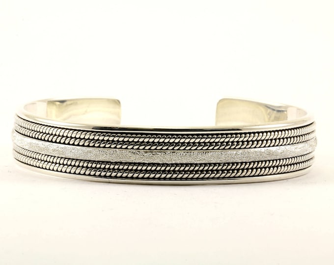 Vintage Twist Design Cuff Bracelet Sterling Silver BR 2617