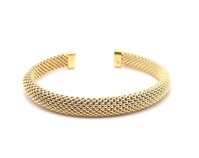 Yellow Gold Plated Popcorn Sterling 925 Silver Bracelet BR 1311
