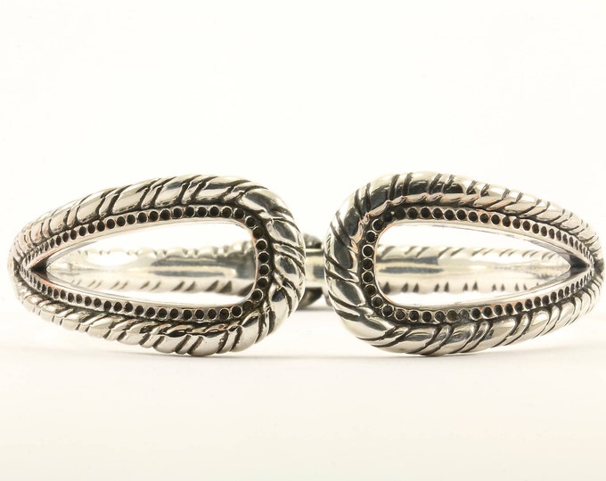 Vintage Loop Design Twisted Designer Bangle Bracelet Sterling Silver BR 2238