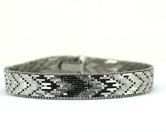 Vintage Italy  Mesh Design Beaded Bracelet 925 Sterling BR 236