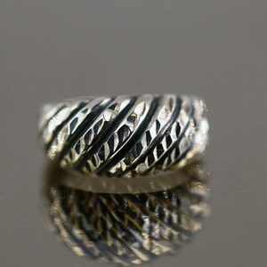 Vintage Size 9 Diamond Cut Fluted Dome Ring 925 Sterling Rg 1333