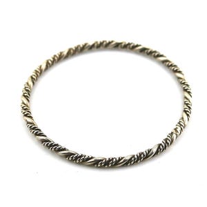 Vintage Beautiful Simple Scroll Twisted Braids Braided Design Bracelet 925 Sterling Silver BR 422