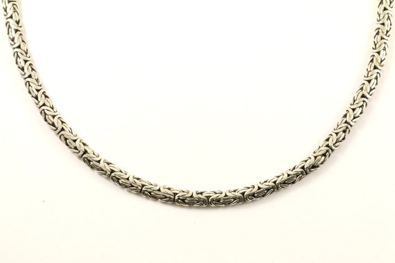 Vintage Byzantine Design Hook Necklace 18 in Ster… - image 1